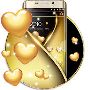 金色爱心3D手机主题 金色爱心3D手机主题