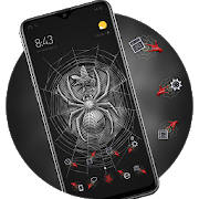 Black theme | giant venomous spider and net Black theme | giant venomous spider and net