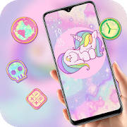 Pink shining galaxy unicorn sparkle theme