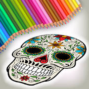 Halloween Mexican Sugar Skulls – Coloring Game Halloween Mexican Sugar Skulls – Coloring Game