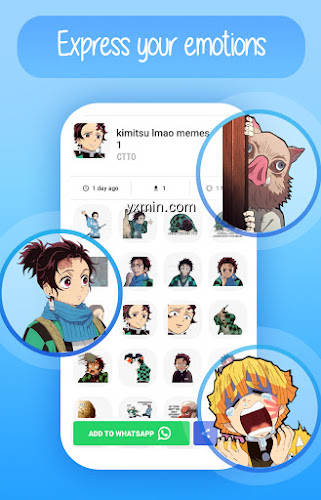 【图】Anime Stickers for WhatsApp-Anime Memes WAStickers(截图1)