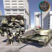 US Army Tank Transform Robot Shooting War US Army Tank Transform Robot Shooting War
