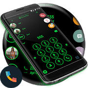 Circle Black Green Phone Dialer Theme
