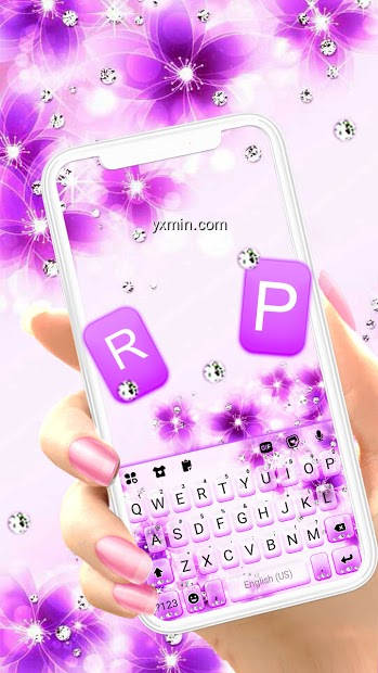 【图】Purple Shiny Flowers 主题键盘(截图1)