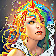 Elf Color by Number Paint Game