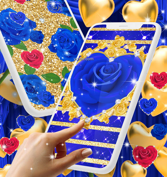 【图】Blue golden rose wallpapers(截图1)