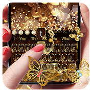 Gold Glitter Butterfly Keyboard Gold Glitter Butterfly Keyboard