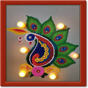 Peacock Colorful Rangoli Designs Peacock Colorful Rangoli Designs