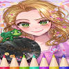 Coloring Dresses Game Glitter