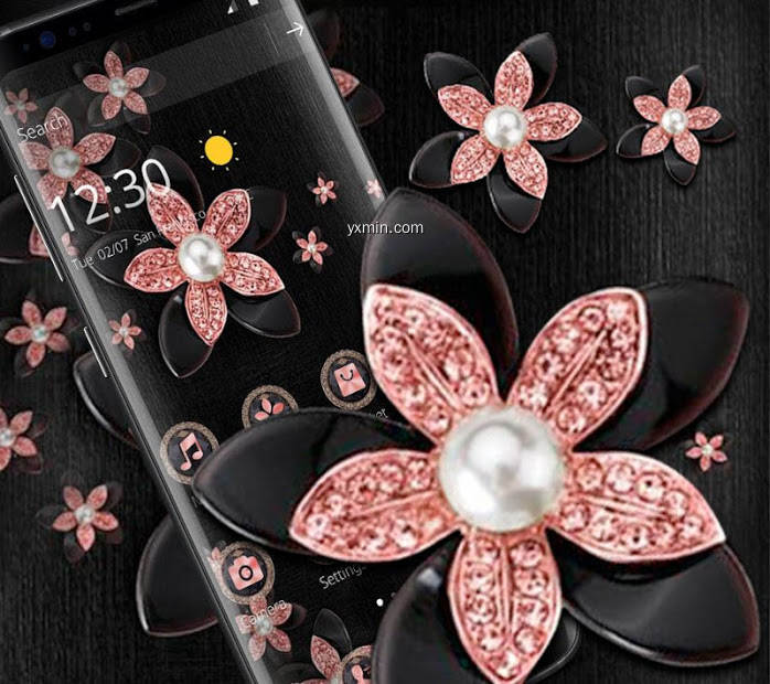 【图】Pink Gold Flower Black Luxury Theme(截图1)
