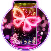 Neon Butterfly Pink Shine Theme