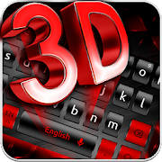 3D Black Red Keyboard Theme