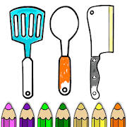 Kitchen Cooking Coloring Pages Drawing Book