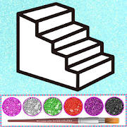 Glitter stairs coloring and drawing for Kids Glitter stairs coloring and drawing for Kids