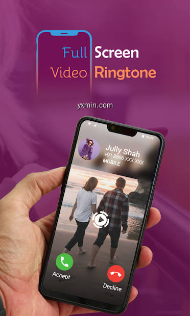 【图】Full Screen Video Ringtone : Color Phone Flash(截图1)