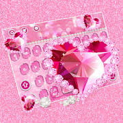 Diamond Pink Glitter Heart Keyboard Diamond Pink Glitter Heart Keyboard