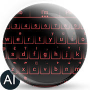AI Keyboard Theme Neon Red